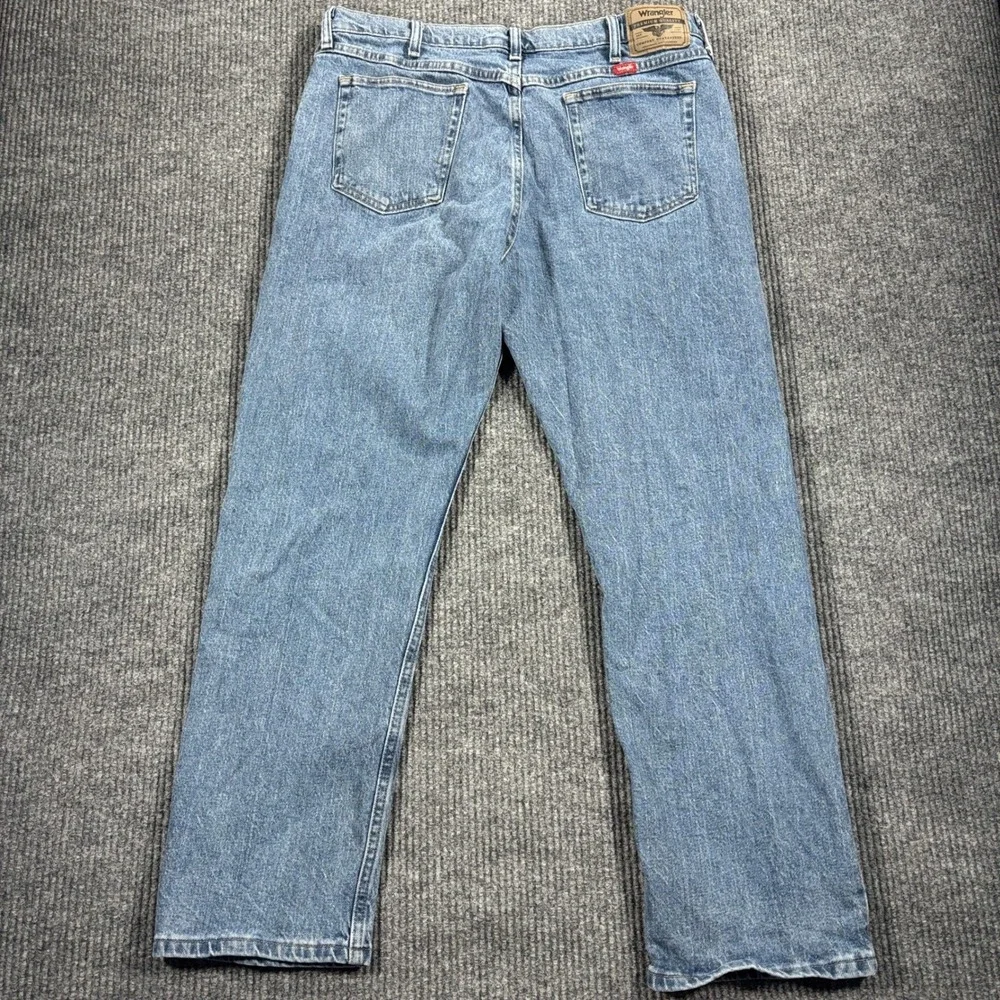 Wrangler Jeans Mens 38x30 Blue Premium Quality Straight Leg Denim Casual